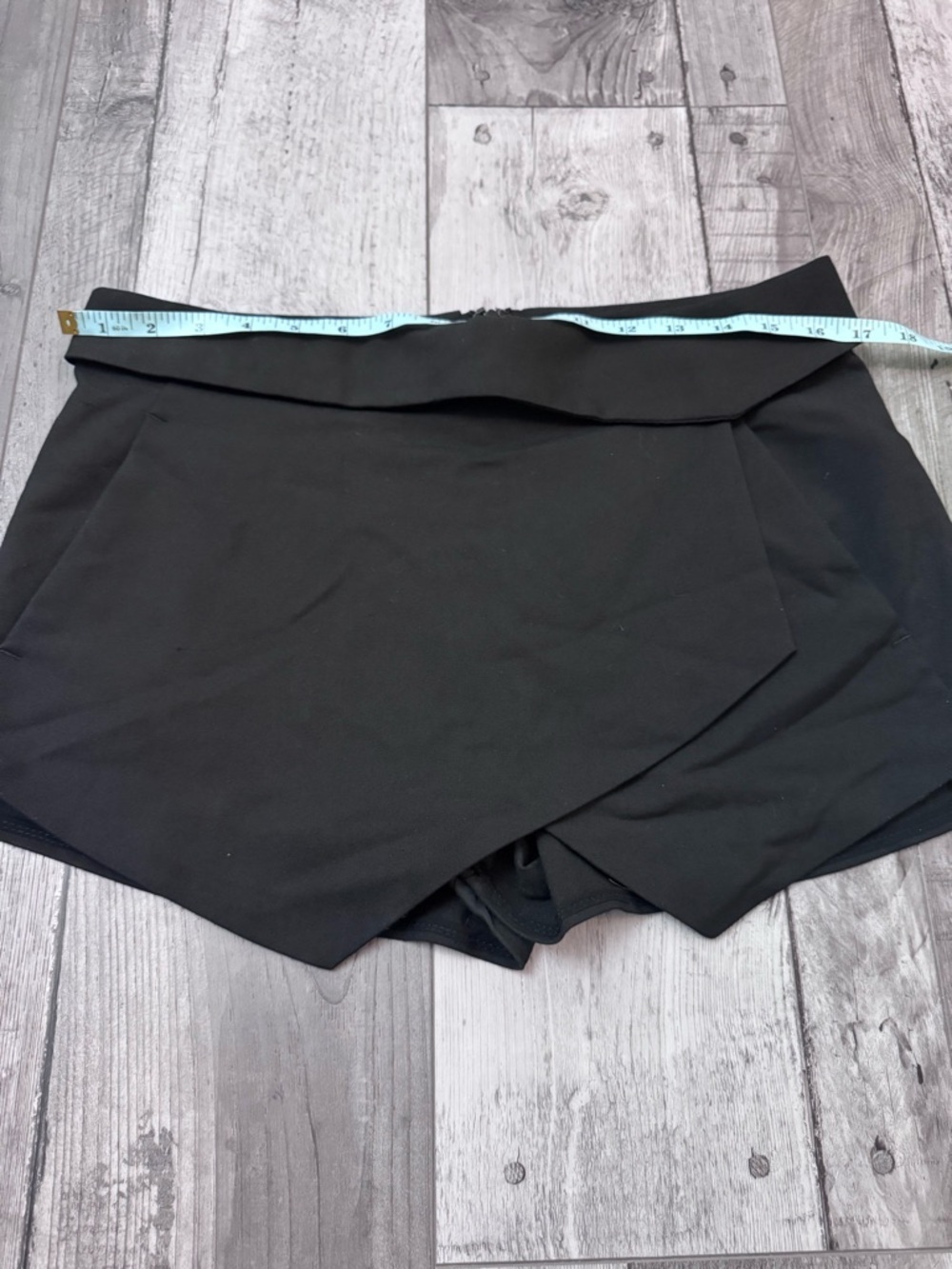 ZARA Black Faux Wrap Skort Skirt Back Zipper Medium Contemporary - Picture 2 of 6
